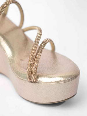 Gold Open Toe Sunshine spring Wedge