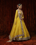 Load image into Gallery viewer, Lomon Yellow & Rani Pink Anarkali set

