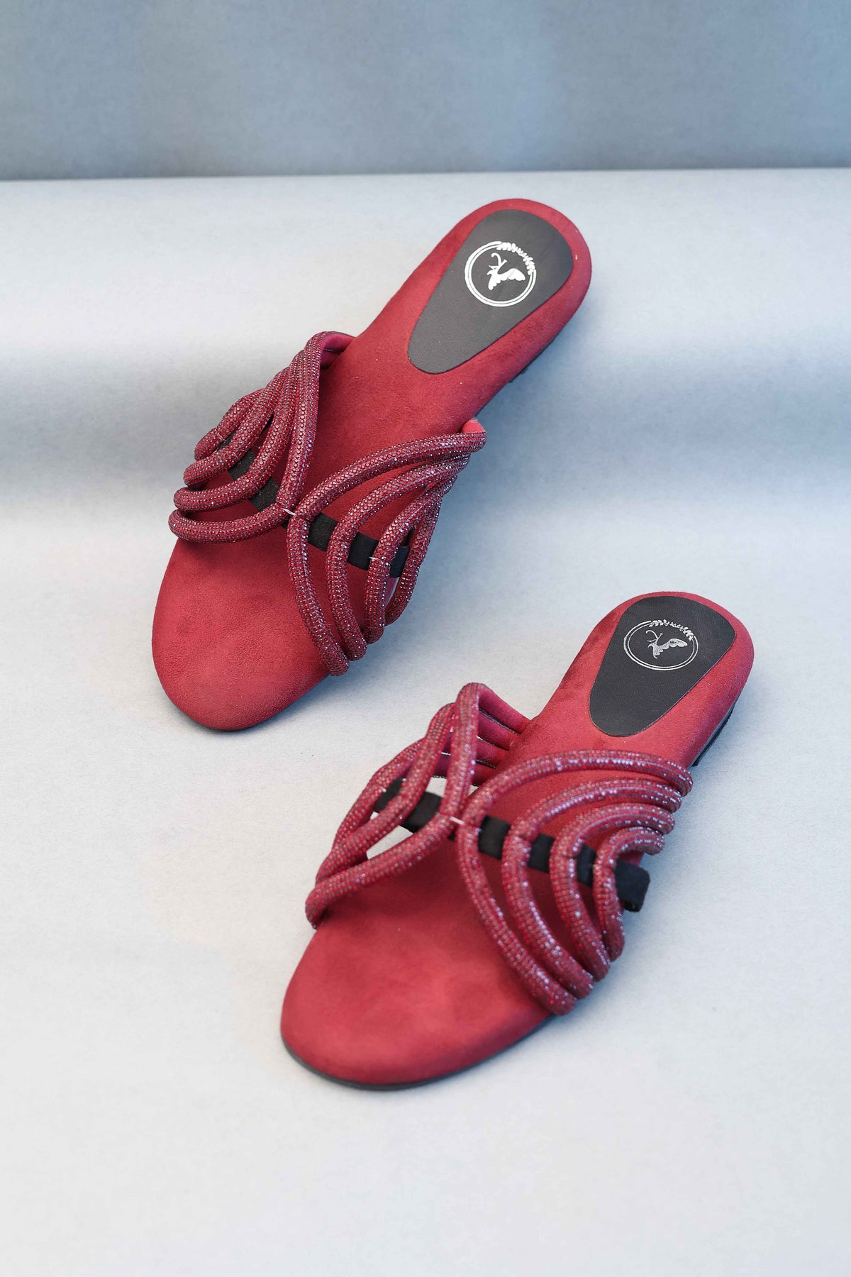 Ruby Red Open Toe Kitten Heel Sandal