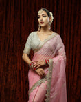 Load image into Gallery viewer, Pink & Gray Saree & Blouse Set
