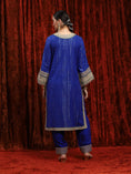 Load image into Gallery viewer, Electric Blue & Green Kurta Pant Dupatta Set
