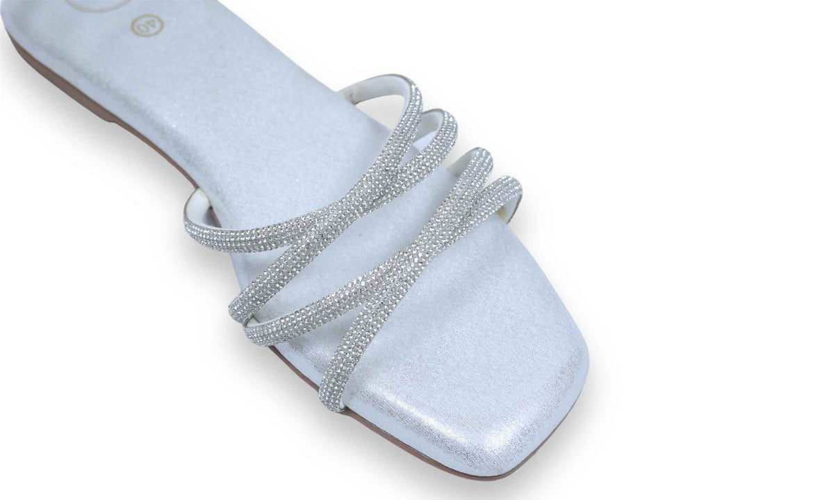 Silver Spring Open Toe Slip on Flats