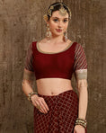 Load image into Gallery viewer, Baby Pink & Maroon Saree & Blouse Set

