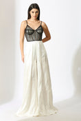Load image into Gallery viewer, White Jumpsuit With Black Embroidered Corset
