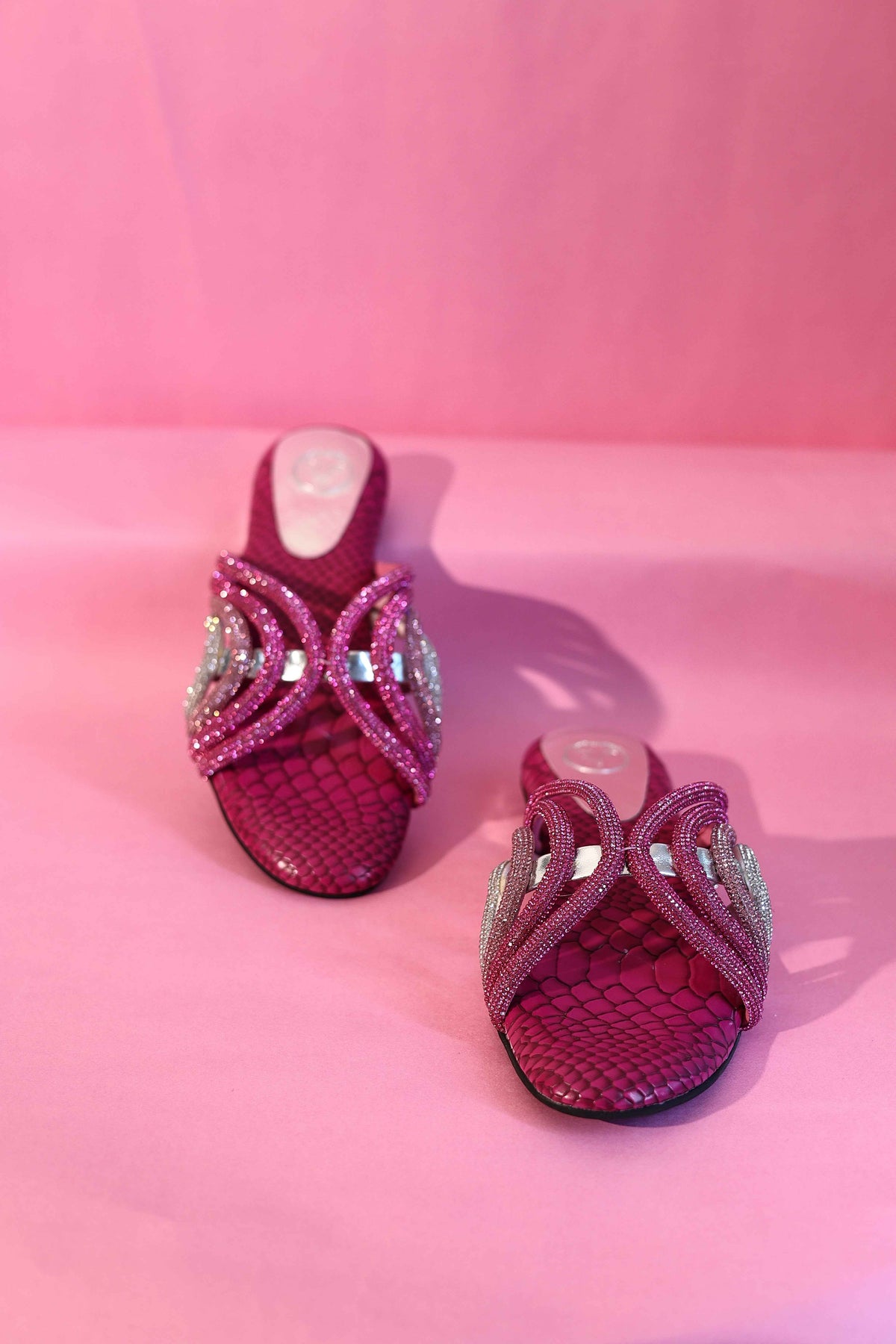Pink Open Toe Kitten Heel Sandal