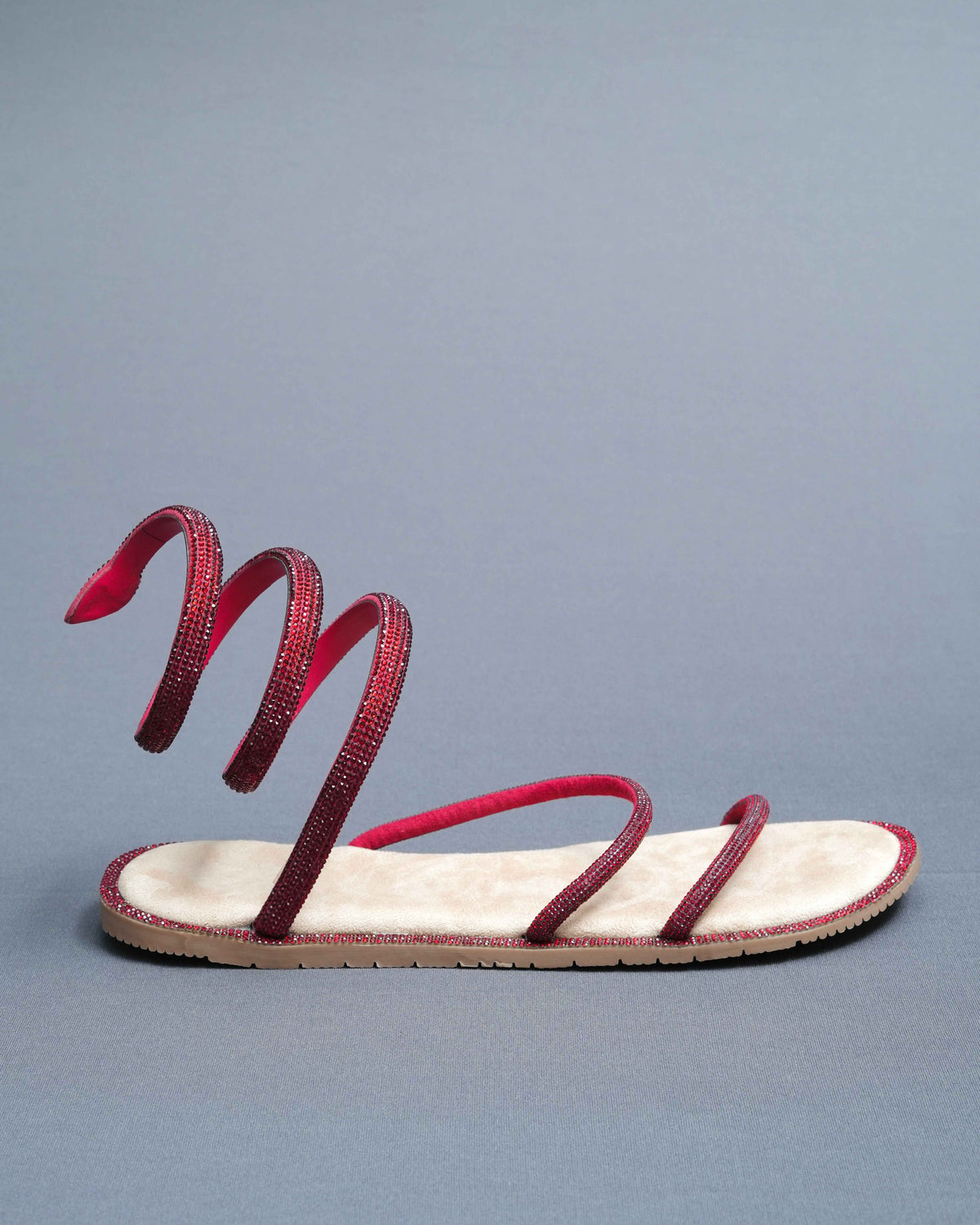 Beige Suede Open Toe Casual Flats