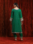 Load image into Gallery viewer, Green & Blue Kurta Pant Dupatta Set
