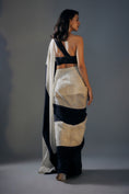 Load image into Gallery viewer, Black And Light Gold Tissue Saree Set
