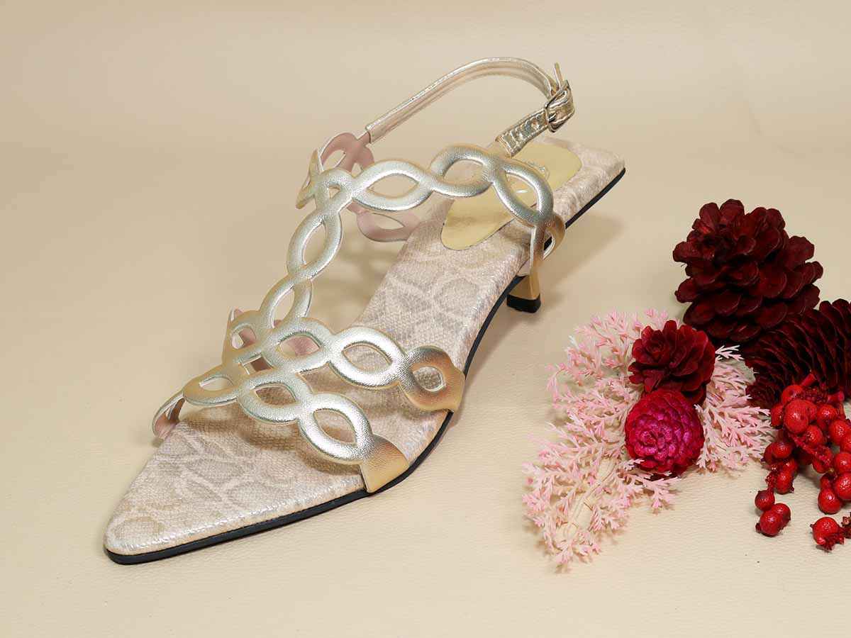 Infinity Gold Kitten Heel