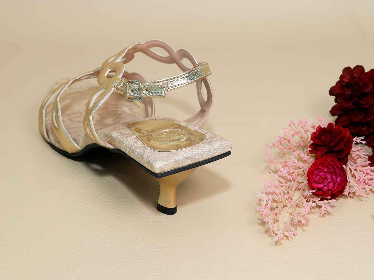 Infinity Gold Kitten Heel
