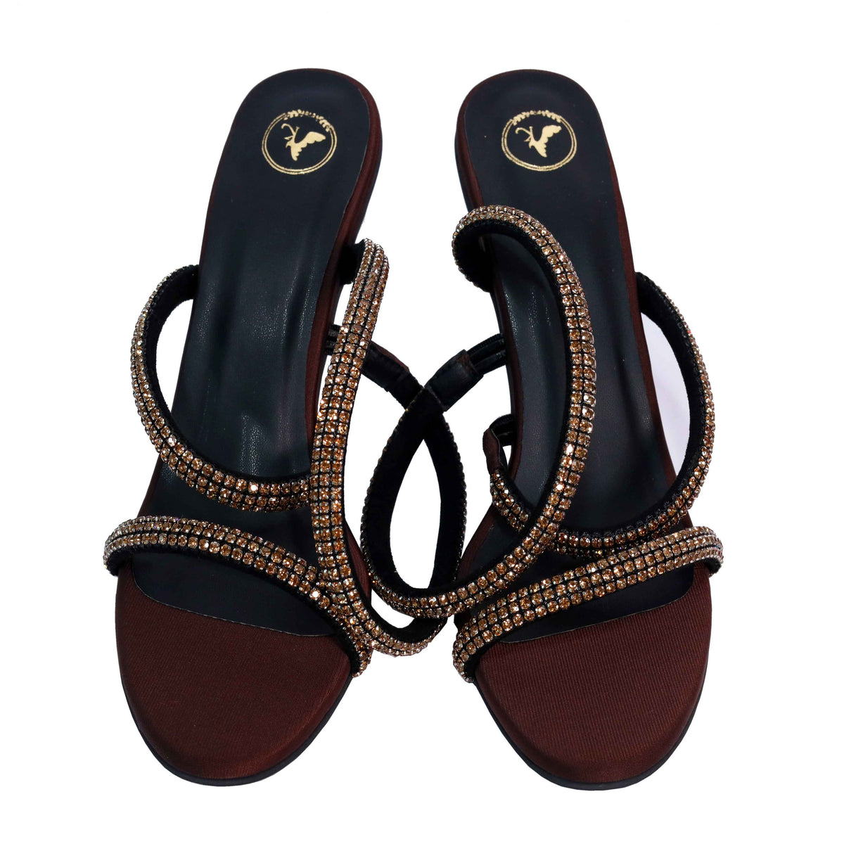 Women's Party Wear Berry Brown Open Toe Heel
