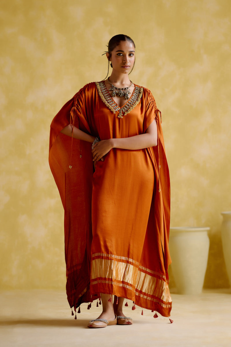 Amor- Orange Kaftan Dress