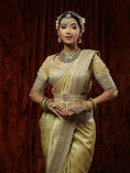 Load image into Gallery viewer, Golden Banarasi Saree, Blouse & Belt Set
