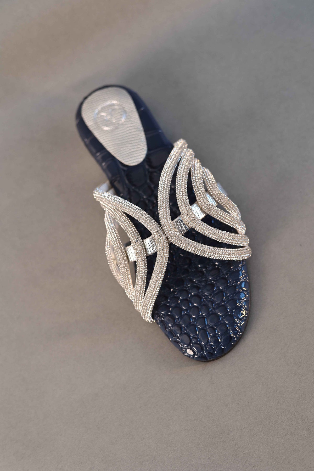 Blue Open Toe Kitten Heel Sandal