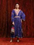 Load image into Gallery viewer, Electric Blue & Rani Pink Crinkle Kaftan & Belt Set
