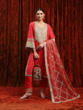 Load image into Gallery viewer, Watermelon Red & Red Kurta Pant Dupatta Set
