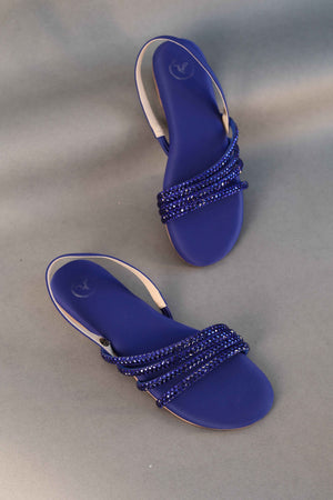 Blue Flats Blooming Sandal
