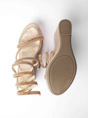 Gold Open Toe Sunshine spring Wedge