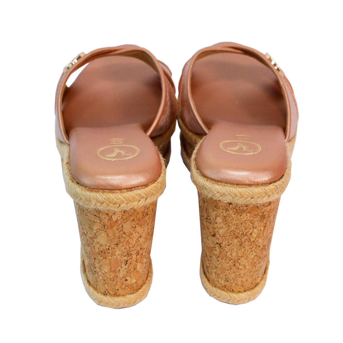 Sufi Cork Open Toe Pink Wedge