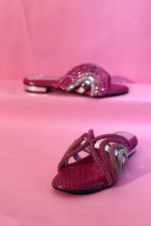 Pink Open Toe Kitten Heel Sandal