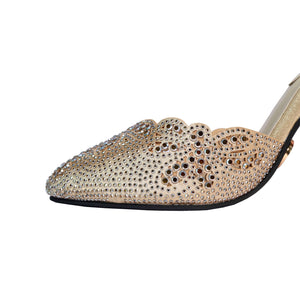 Gold Open Toe Eva Gold Rocks Heel