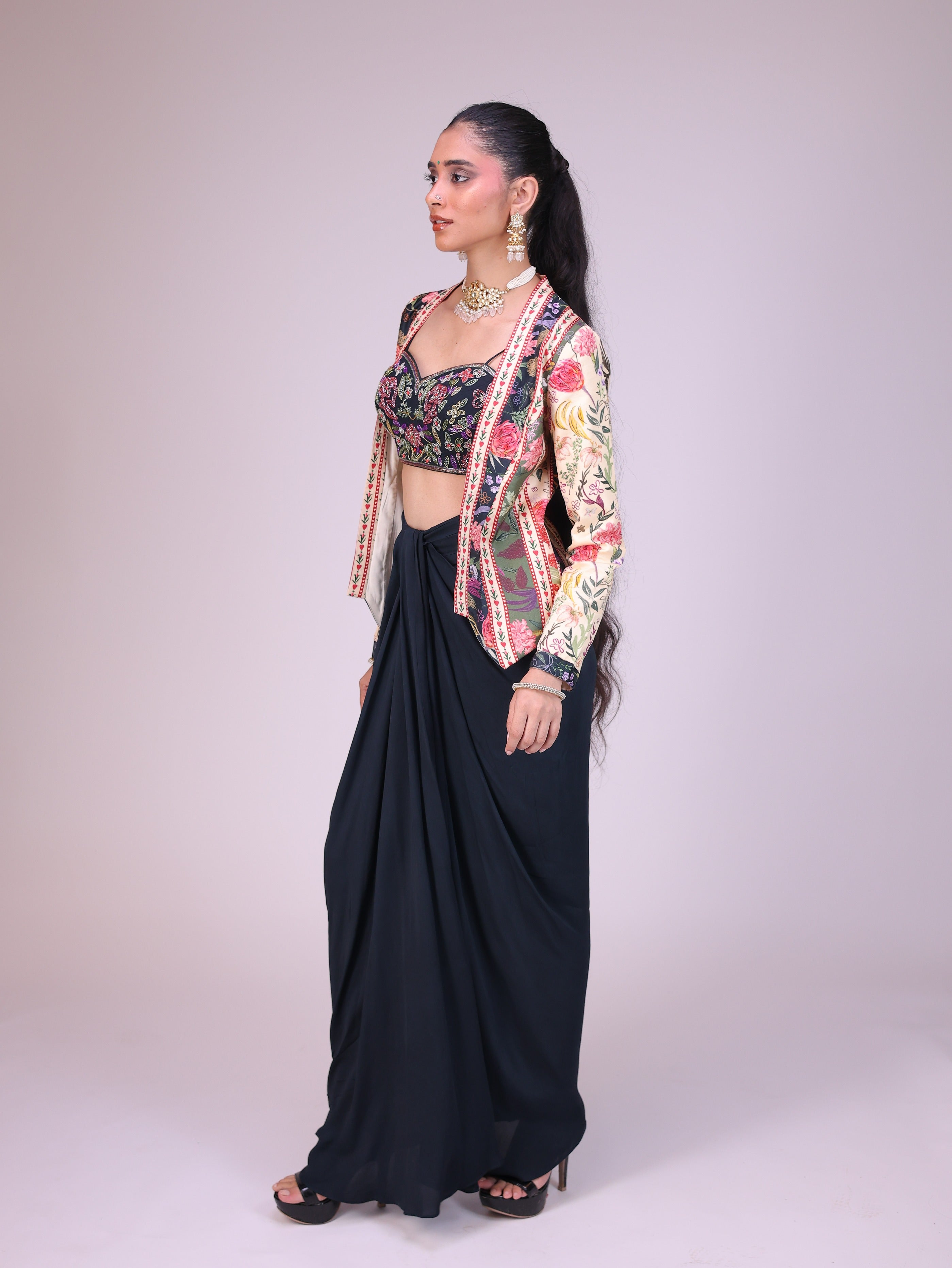 Nargis Drape Skirt Set