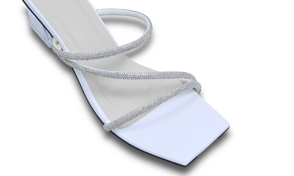 Z Basic White Open Toe Slip-on Heels