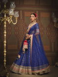 Load image into Gallery viewer, Electric Blue And Rani Pink Lehenga Set
