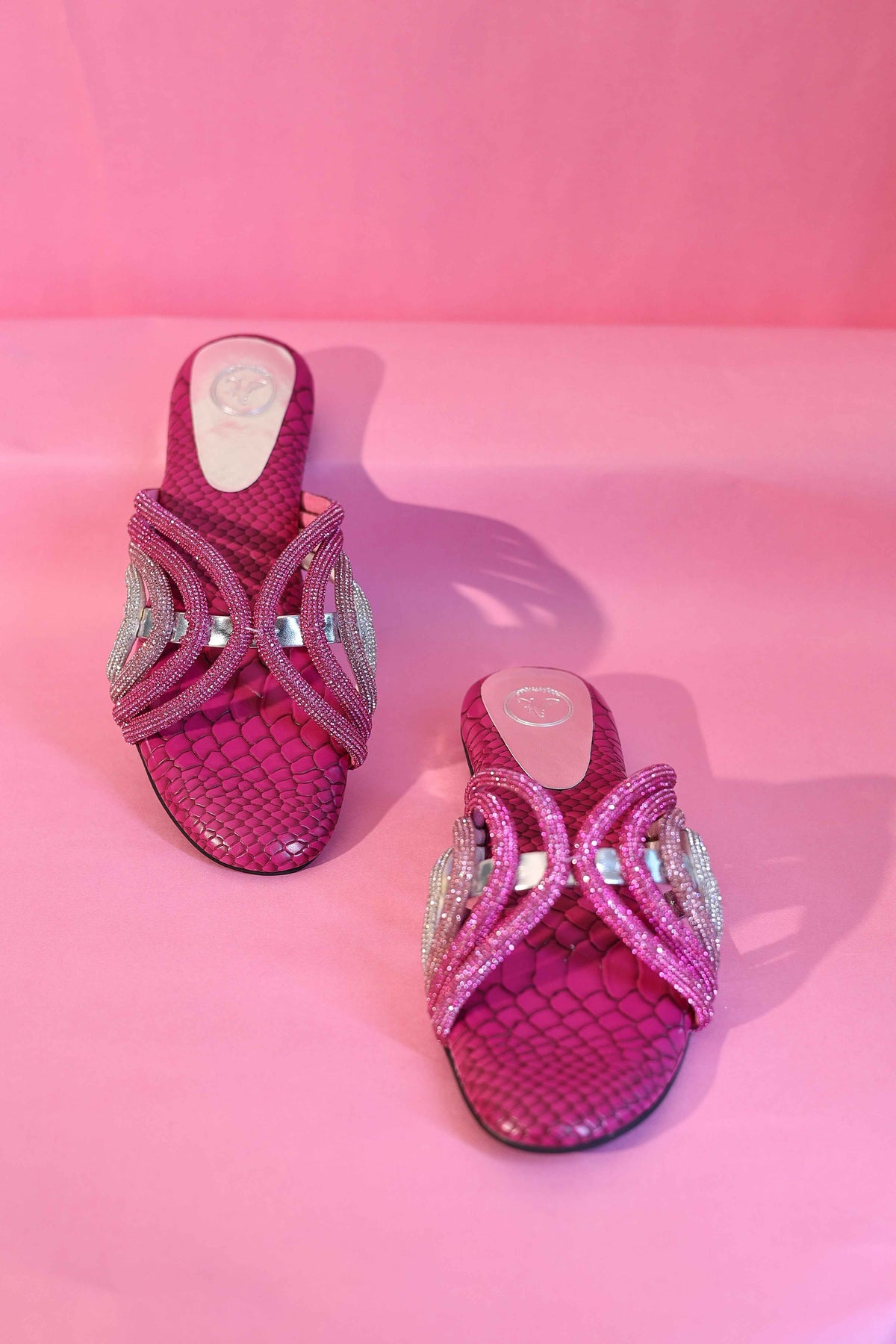 Pink Open Toe Kitten Heel Sandal