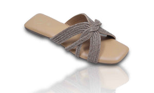 Gold Twister Open Toe Flat