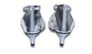 Atimka Silver Open Toe Heels