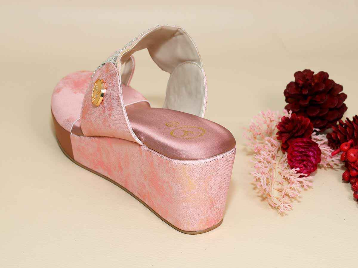 Pink Kolhapuri Wedge