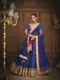 Load image into Gallery viewer, Electric Blue And Rani Pink Lehenga Set
