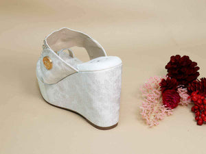 White Kolhapuri Wedge