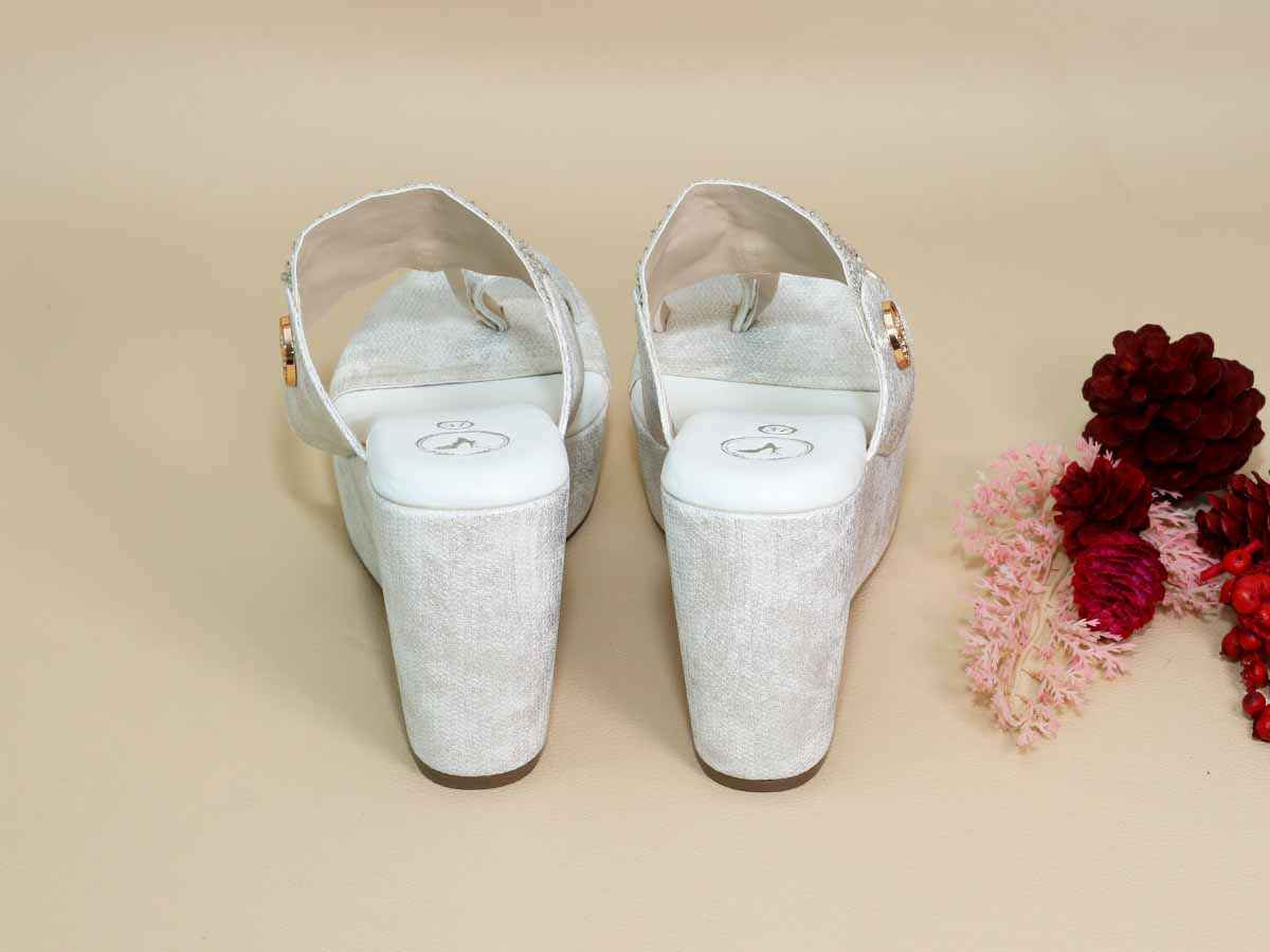 White Kolhapuri Wedge