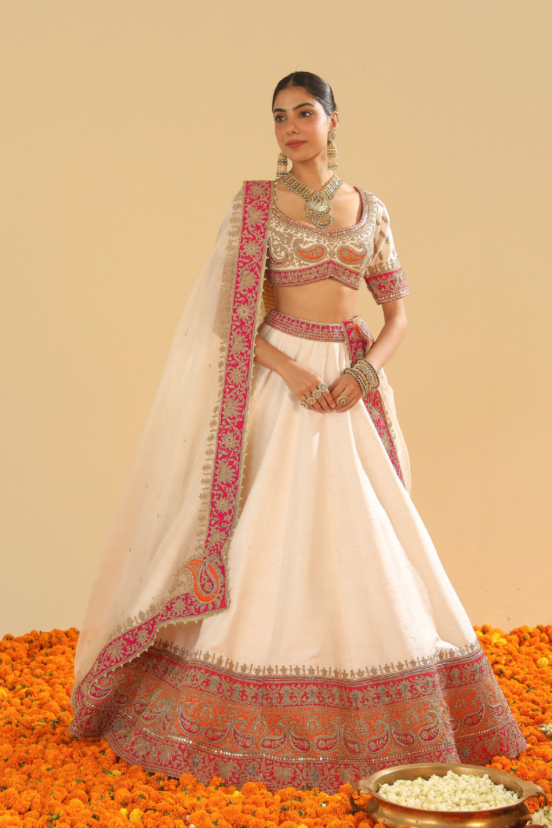 Sidra-Blouse with Lehenga with Dupatta