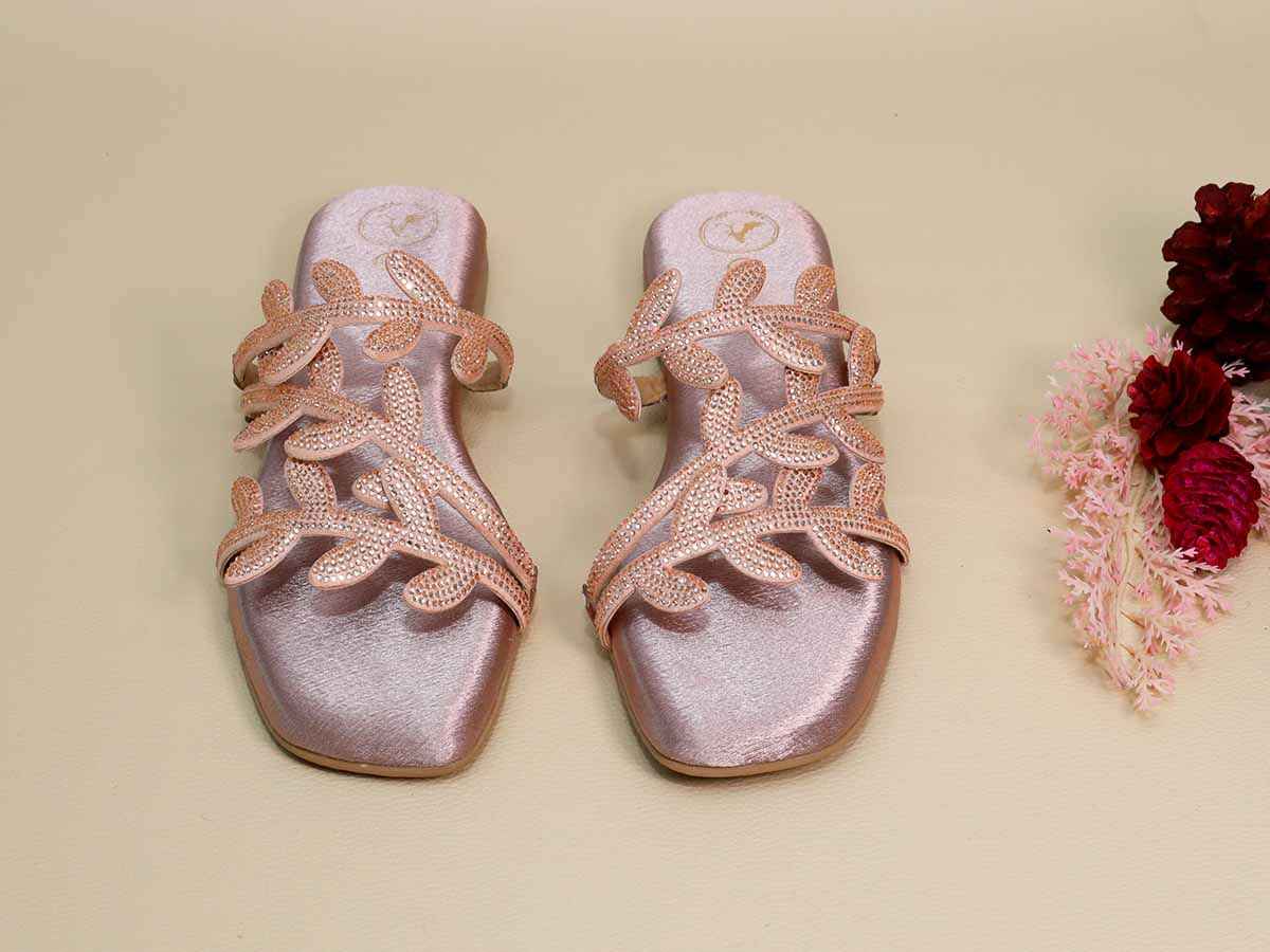 Pink Leafy Flats