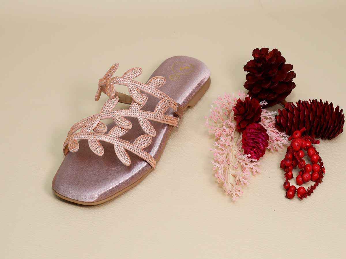Pink Leafy Flats