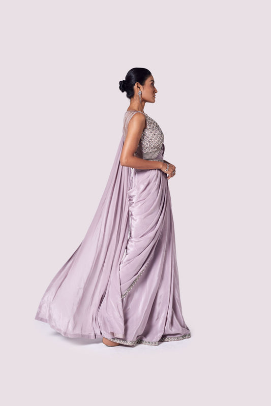 Crepe Embellished Drape saree