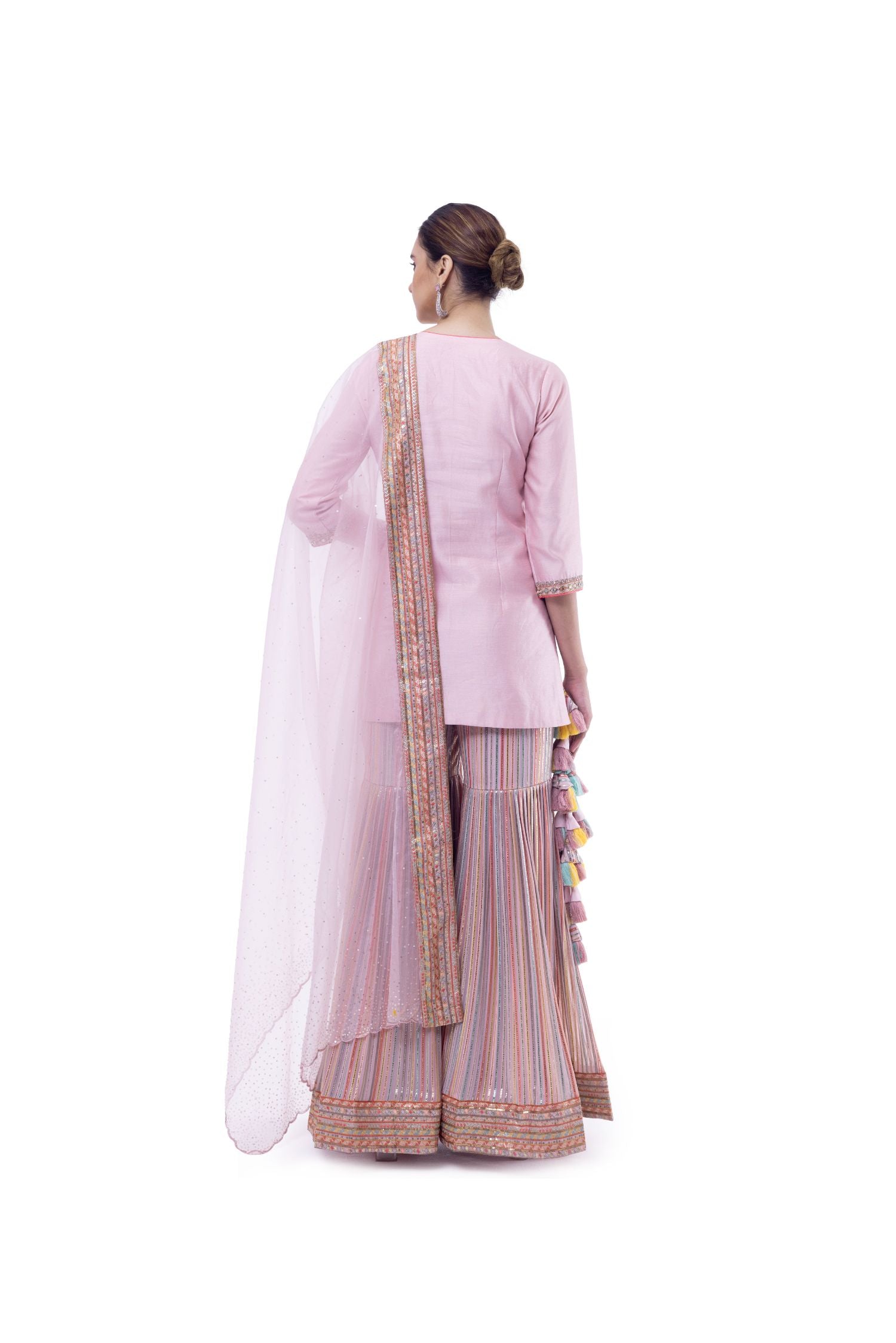Blossom Chanderi Gharara suit set
