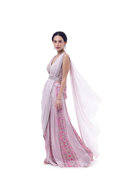 Printed Chiffon drape saree