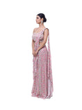 Load image into Gallery viewer, Printed Pink Drape Saree
