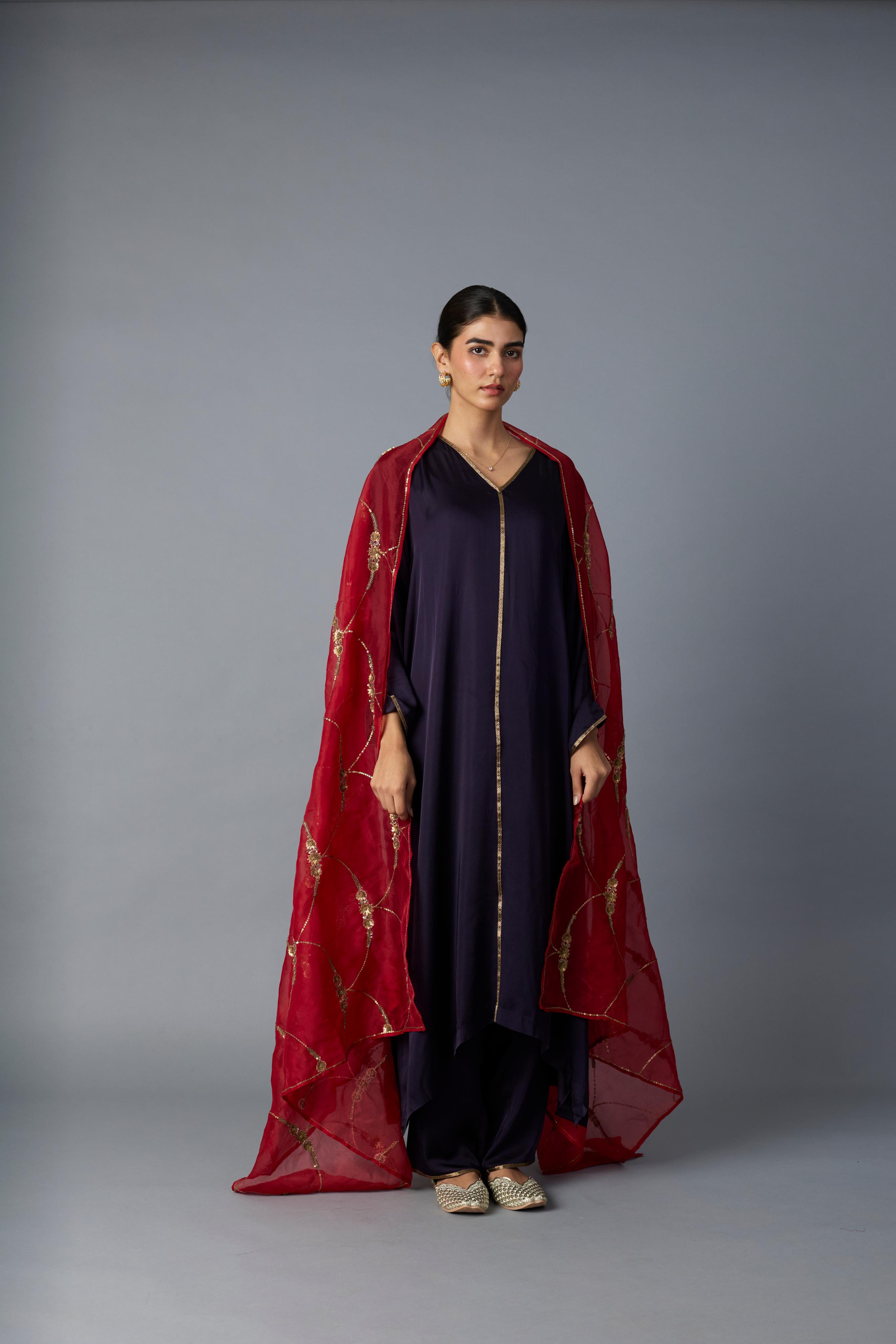 FIROZA KURTA SET - PURPLE