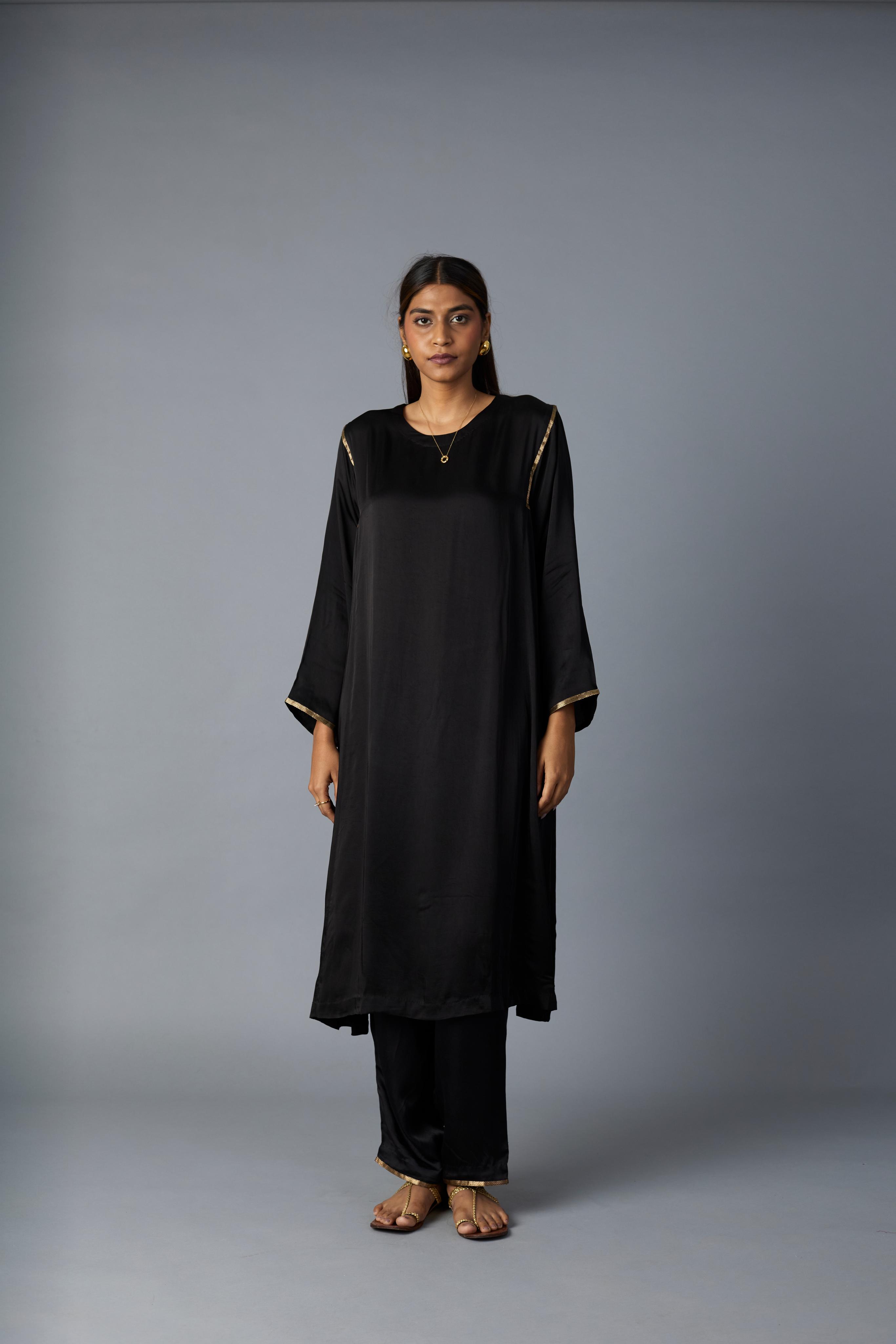 SABAH KALIDAR KURTA SET- BLACK