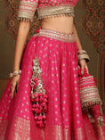 Load image into Gallery viewer, Rani Pink Banarasi Lehenga Set
