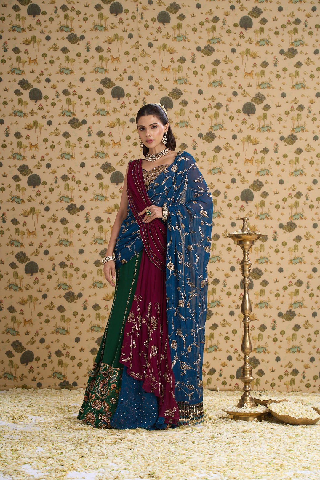CHITRAVALI PRE DRAPED SAREE SET