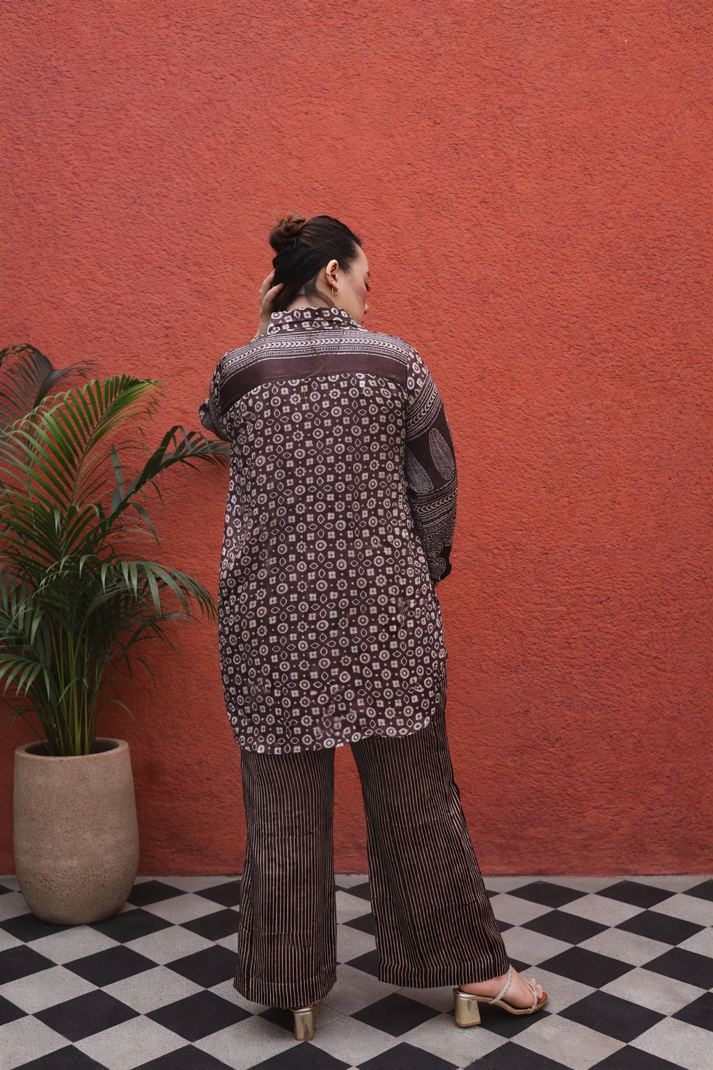 MATI Organic Brown Ajrakh Co-ord Set