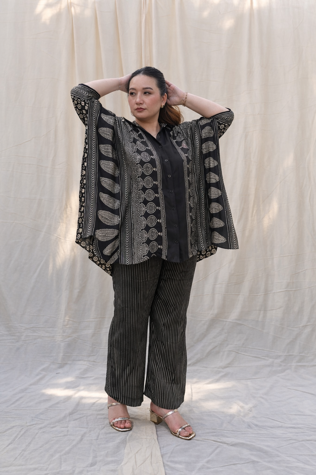 Derby Black Ajrakh Antifit Co-ord Set