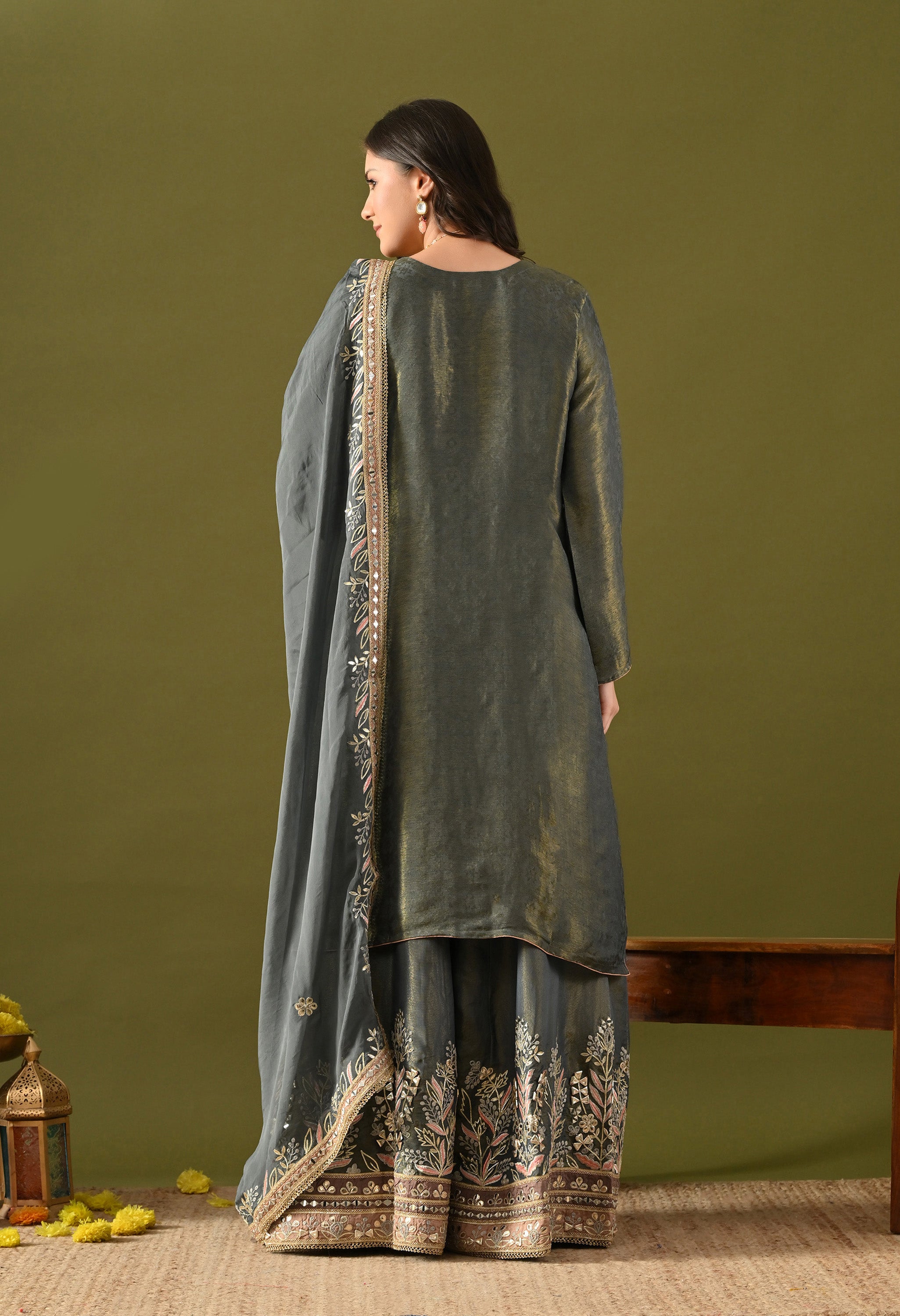Sea Green Sharara Set