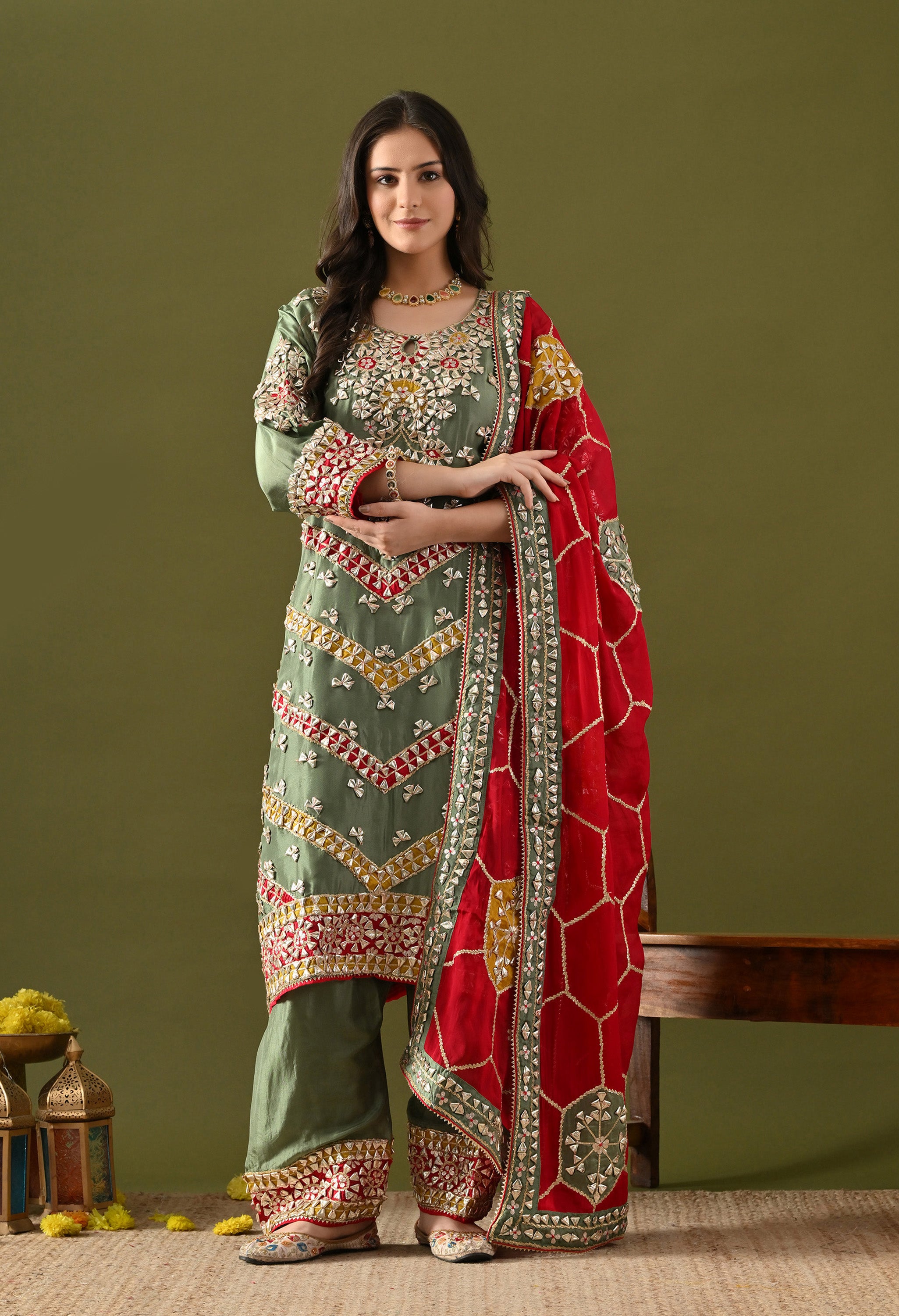 Green Kurta Set